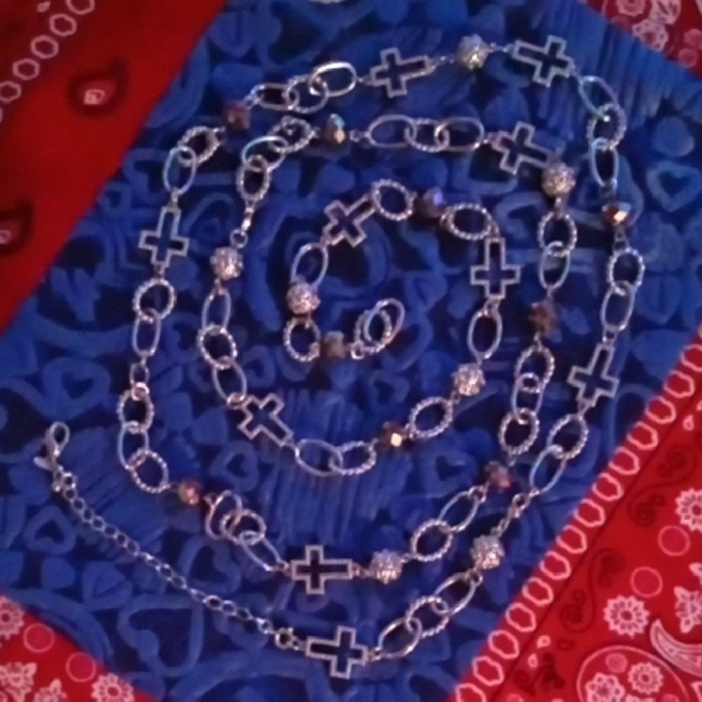 Silver Cross Chain Necklace
